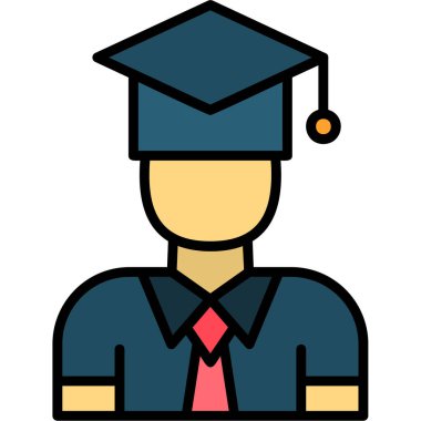 Mezun. Web simgesi basit illüstrasyon