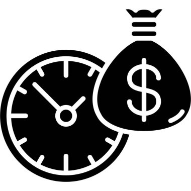 Alarm saati para simgesi ana hat biçiminde