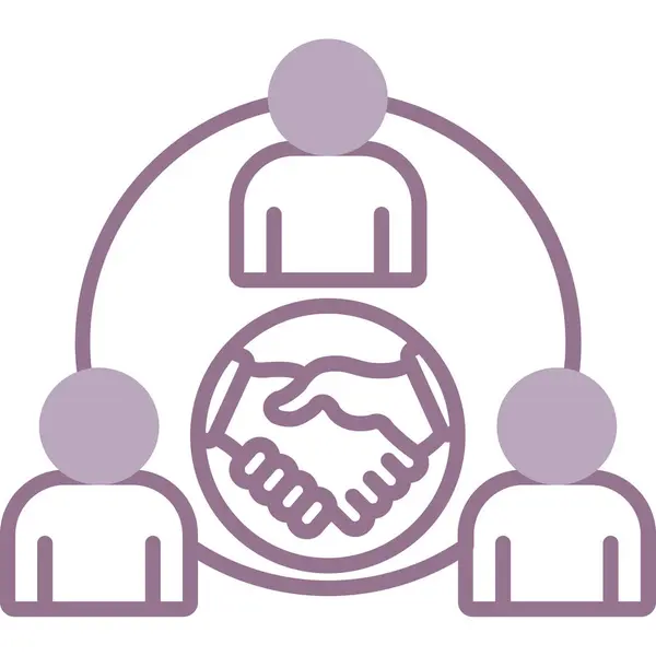 İşbirliği Simgesi, Basit Renk Vektörü İllüstrasyonu