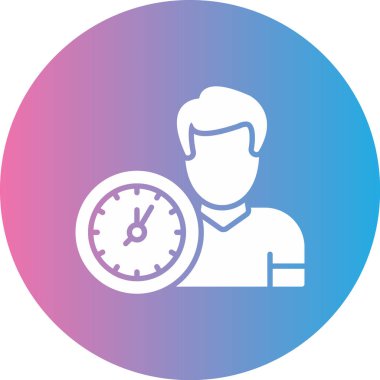 Saat simgesi olan adam, vektör illüstrasyon tasarımı