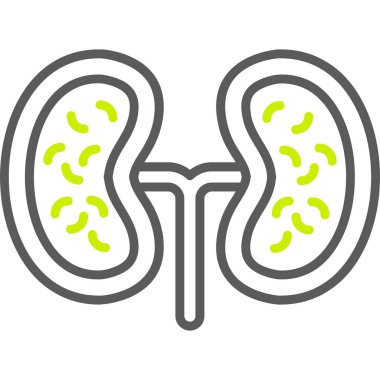 İnsan böbreği ikonu. İnsan organı vektör simgesinin ana hatlarını izole et