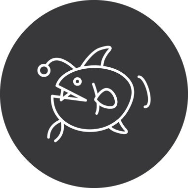 balık simgesi vektör illüstrasyonu