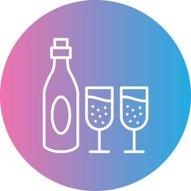 - Şampanya. Web simgesi basit illüstrasyon