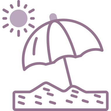 şemsiye simgesi, illüstrasyon, beyaz arkaplan üzerindeki vektör