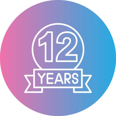 2 yaşındaki mavi renk vektör logo illüstrasyonu.