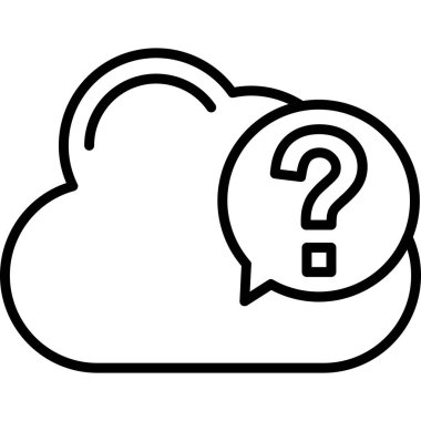 Bulut hesaplama simgesi ana hatları vektörü. Sosyal ağ. bilgisayar