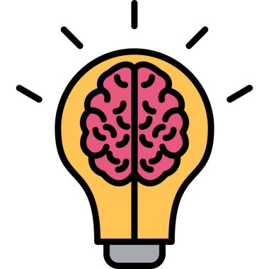 Beyin yaratıcı fikir simgesi - özet biçimi