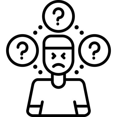 Bir sorum var. Web simgesi basit illüstrasyon