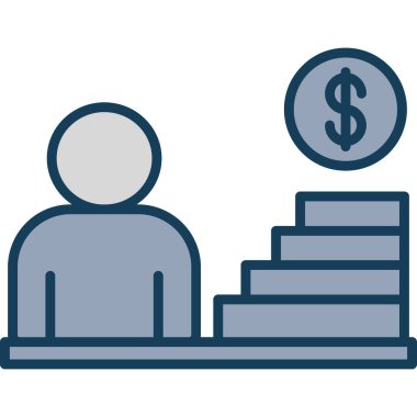 işadamı vektörü düz çizgi simgesi