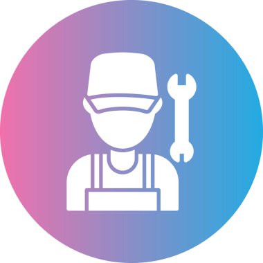 İşçi. Web simgesi basit illüstrasyon