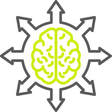 Beyin fikri simgesi, anahat stili