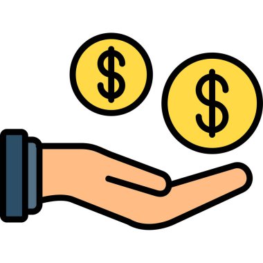 para sikke simge vektör çizim