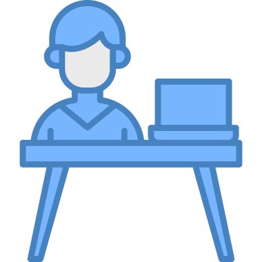 Ofis çalışanı. Basit illüstrasyon