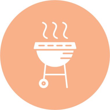 Barbekü. Web simgesi basit illüstrasyon