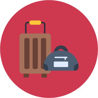 Bavul. Web simgesi basit illüstrasyon