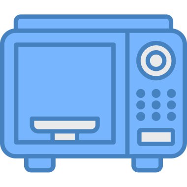 mikrodalga makine simgesi. Web için mutfak fırını vektör simgelerinin basit çizimi