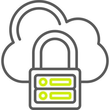 veri bulutu güvenlik simgesi - özet biçimi