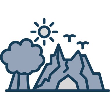 peyzaj dağ simgesi - taslak biçimi