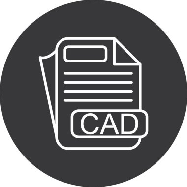 CAD Simgesi, Basit Renk Vektörü İllüstrasyonu