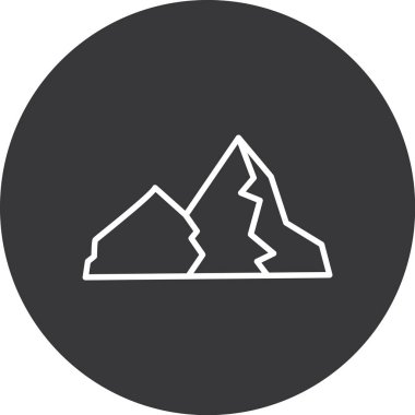 Bir dağ simgesinin vektör illüstrasyonu