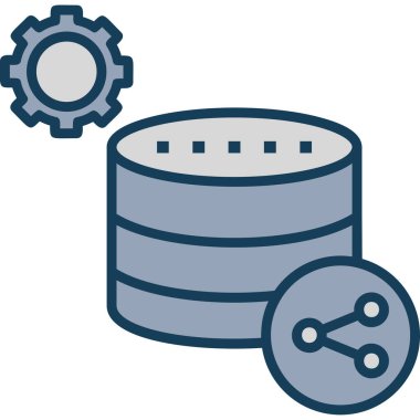 veritabanı ayarları renkli vektör simgesi