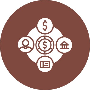 Finansal simge, kabartma şeklinde. vektör düz simgesi