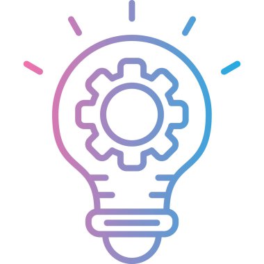 Ampul fikri simgesi mavi arkaplanda izole edilmiş ince moda biçiminde.