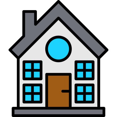 Ev. Web simgesi basit illüstrasyon