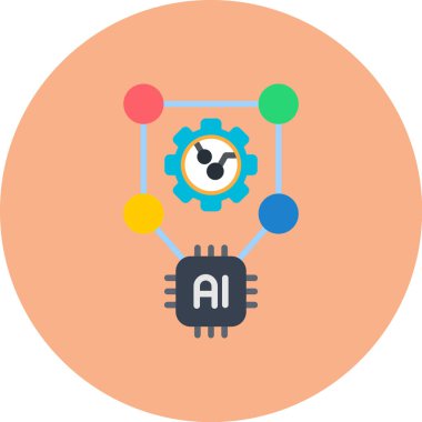 Yapay zeka robot simgesi ve gölgesi