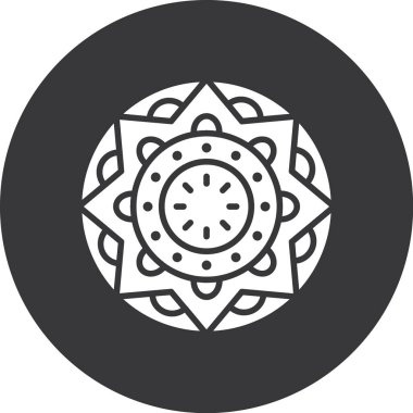 Çemberdeki bir çiçeğin vektör çizimi