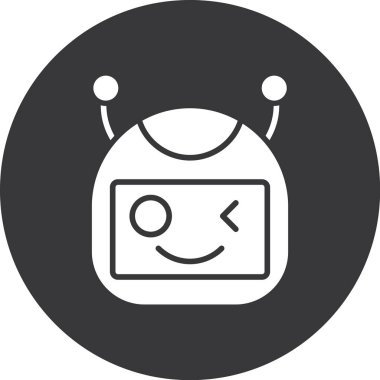 robot. Web simgesi basit illüstrasyon