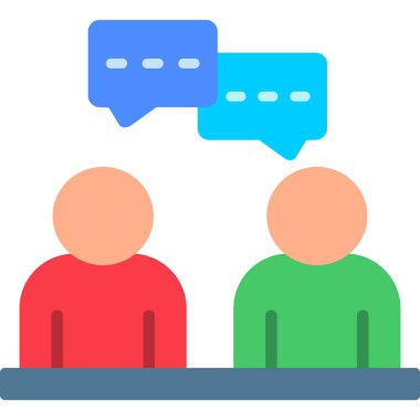 Erkek simgesi ve vektör illüstrasyonlu konuşma baloncukları