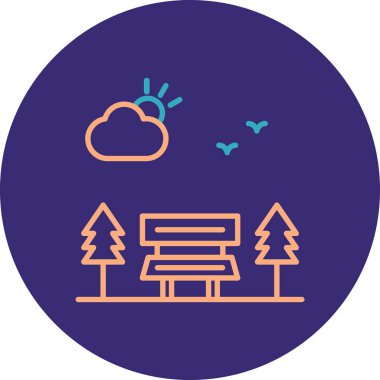 Orman ikonu vektör illüstrasyonu