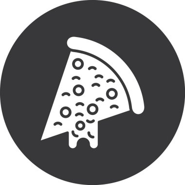 Pizza simgesi, vektör illüstrasyonu