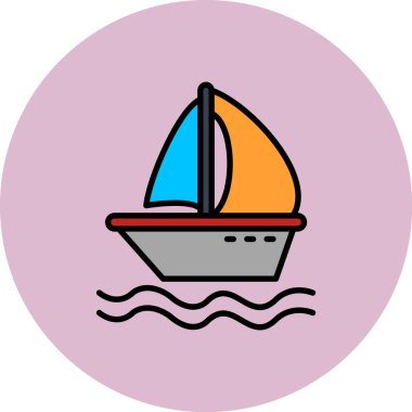 Tekne. Web simgesi basit tasarım