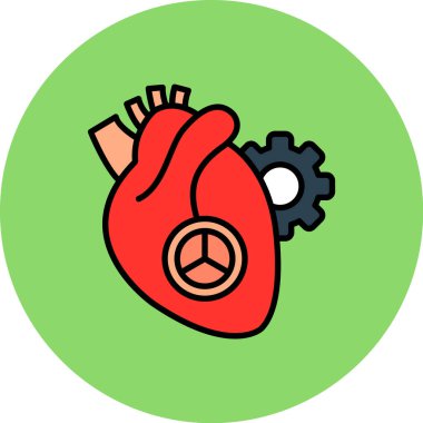 kalp ve dişli simgesi.