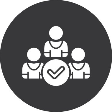 İnsanlar ikonu yönetir. Beyaz arkaplanda izole edilmiş basit resimleme