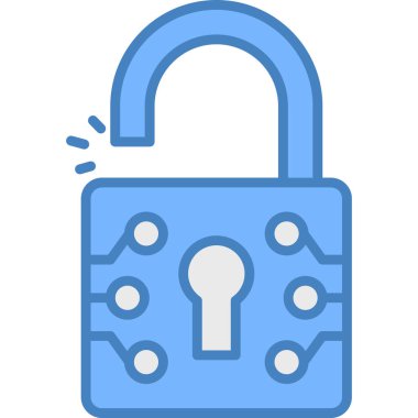 Kilit. Web simgesi basit illüstrasyon