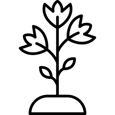 Bitki. Web simgesi basit illüstrasyon