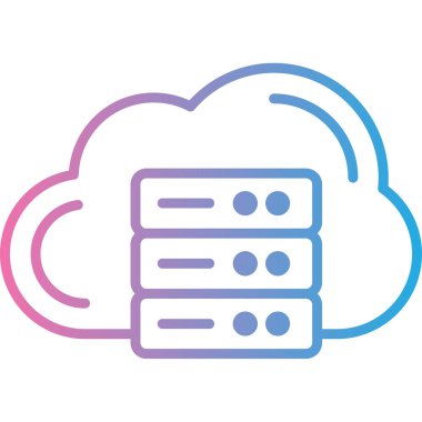 Bulut Hesaplama. Web simgesi basit illüstrasyon