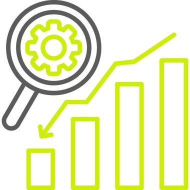 Analiz işi grafik simgesi doldurulmuş ana hatlar biçiminde