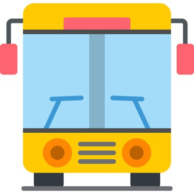 bus düz simgesi, vektör, illüstrasyon, seyahat kavramı