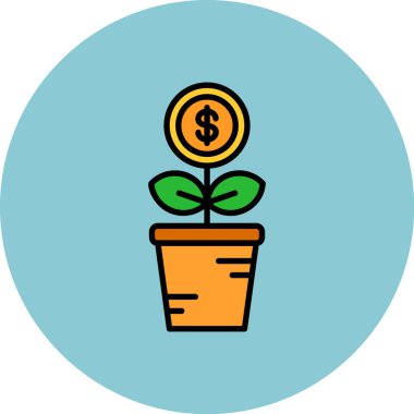 Bir bitki simgesinin vektör illüstrasyonu