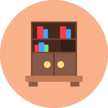 Kitaplık simge vektör çizim