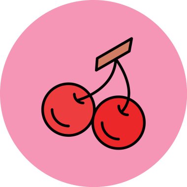 kiraz ikonu vektör illüstrasyonu