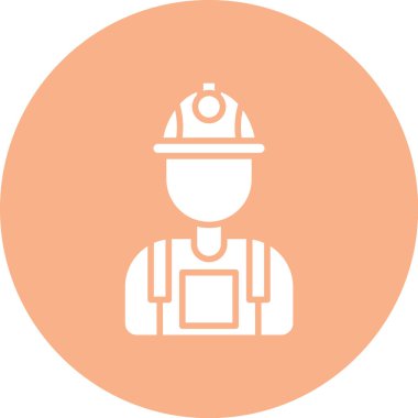 İşçi. Web simgesi basit illüstrasyon