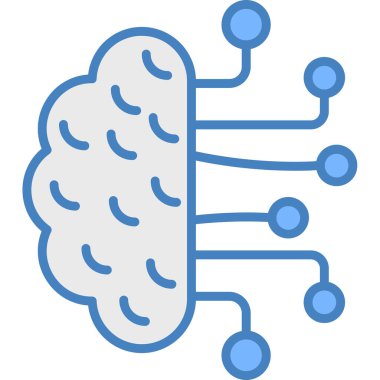 Beyin simgesi, basit vektör çizimi