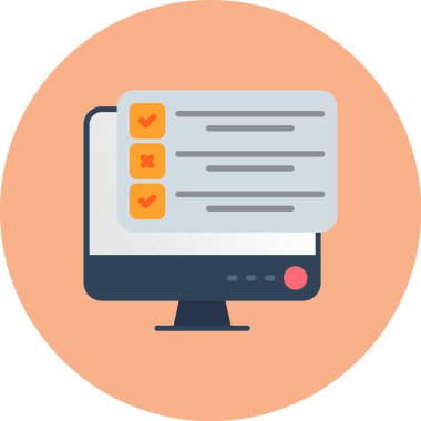 Sınav Simgesi, Basit Renk Vektörü İllüstrasyonu