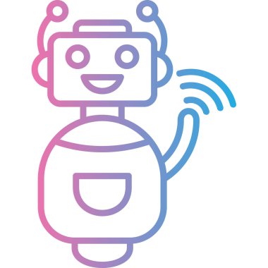 robot. Web simgesi basit illüstrasyon