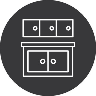 Kabine ikonu vektör illüstrasyonu